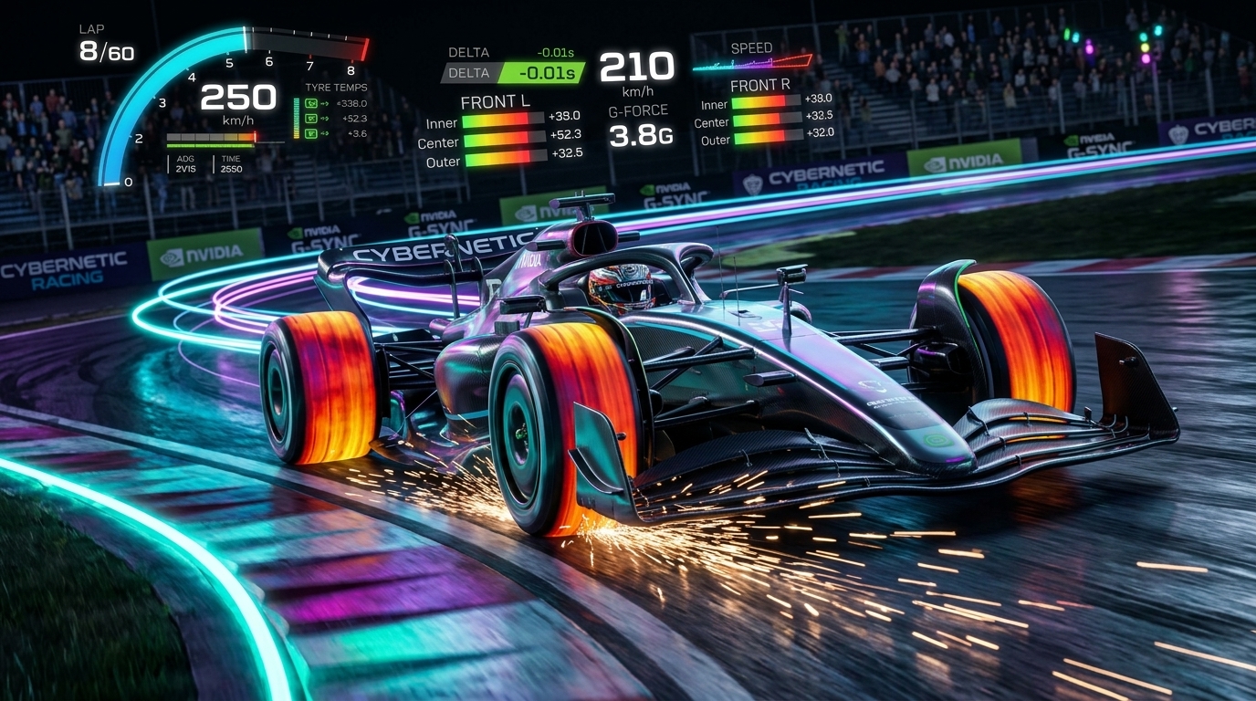 Formula Open-Wheel 3-Zone Tyre Thermals and Camber Telemetry